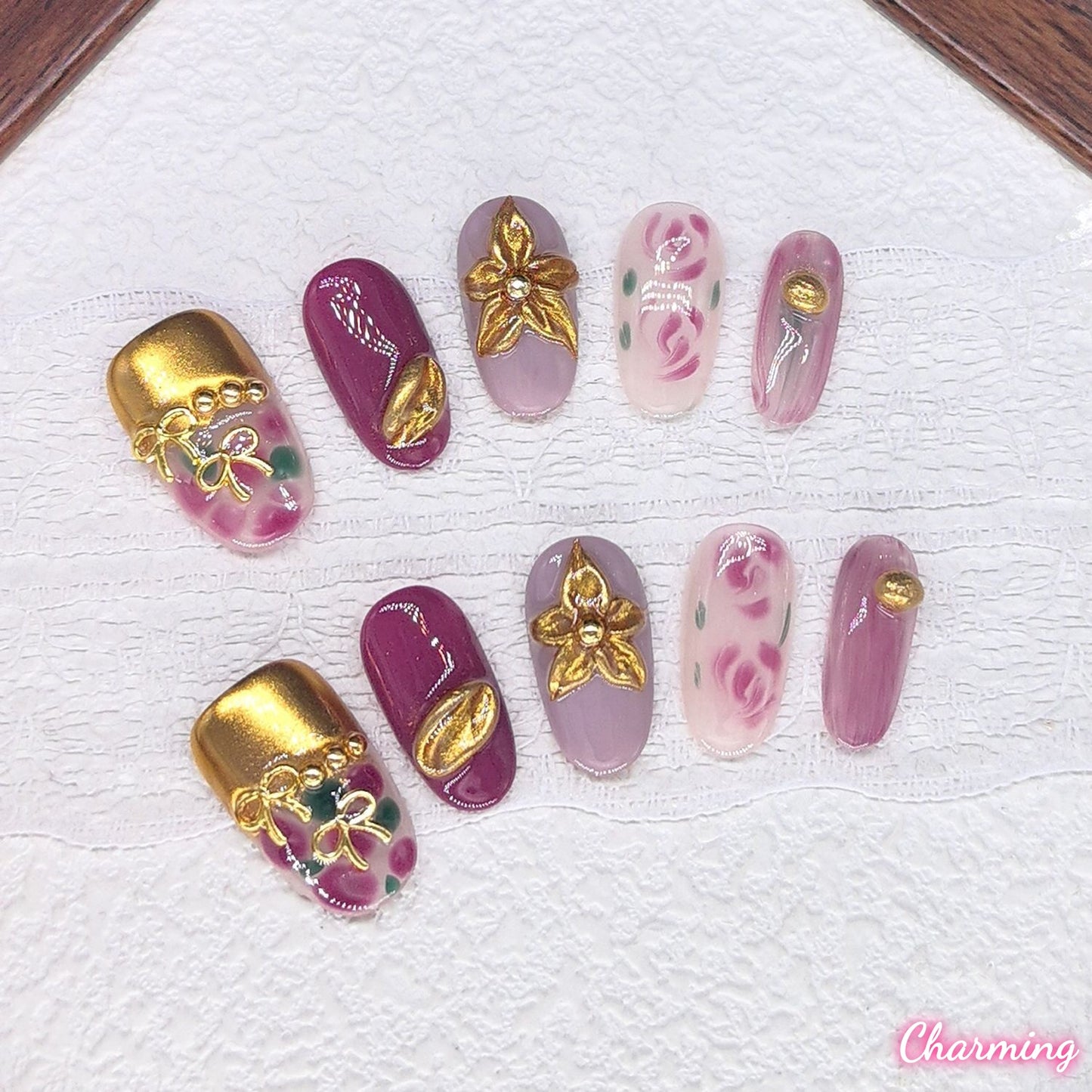 Gilded Wisteria / Handmade Nails
