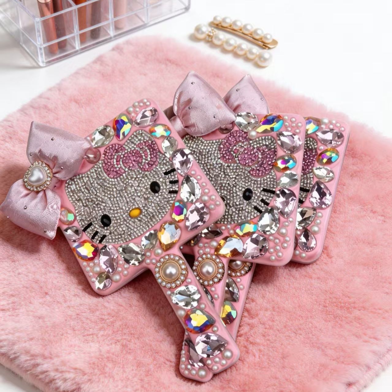 Kt Rhinestone Mirror – Handmade