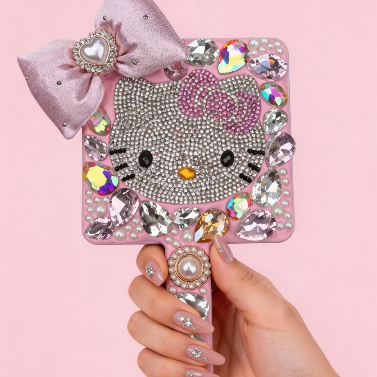 Kt Rhinestone Mirror – Handmade