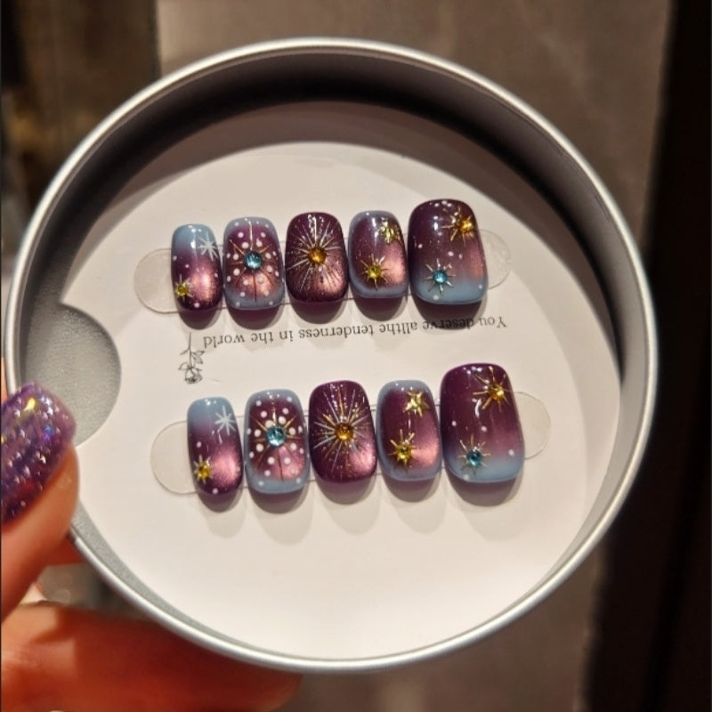 Stardust Violet Dream / Handmade Nails