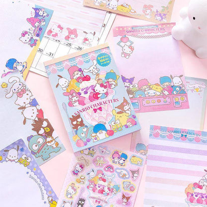 Cartoon Cute Girl Memo Pad Notebook Sticker Book Student Message Book Handbook