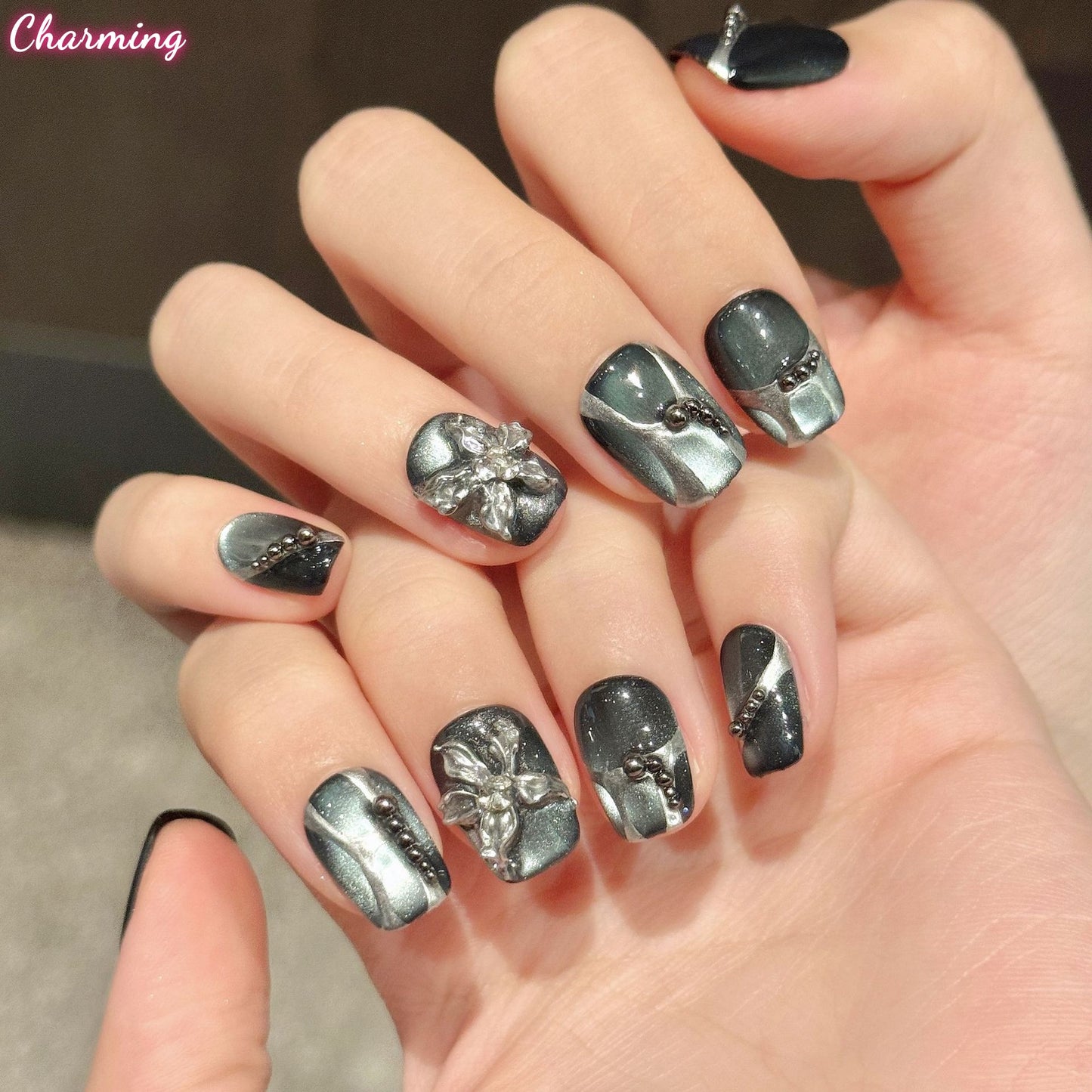 Ethereal Night Bllom/ Handmade Nails