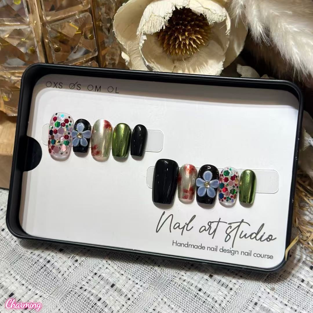 Iridescent Bloom Dust / Handmade Nails