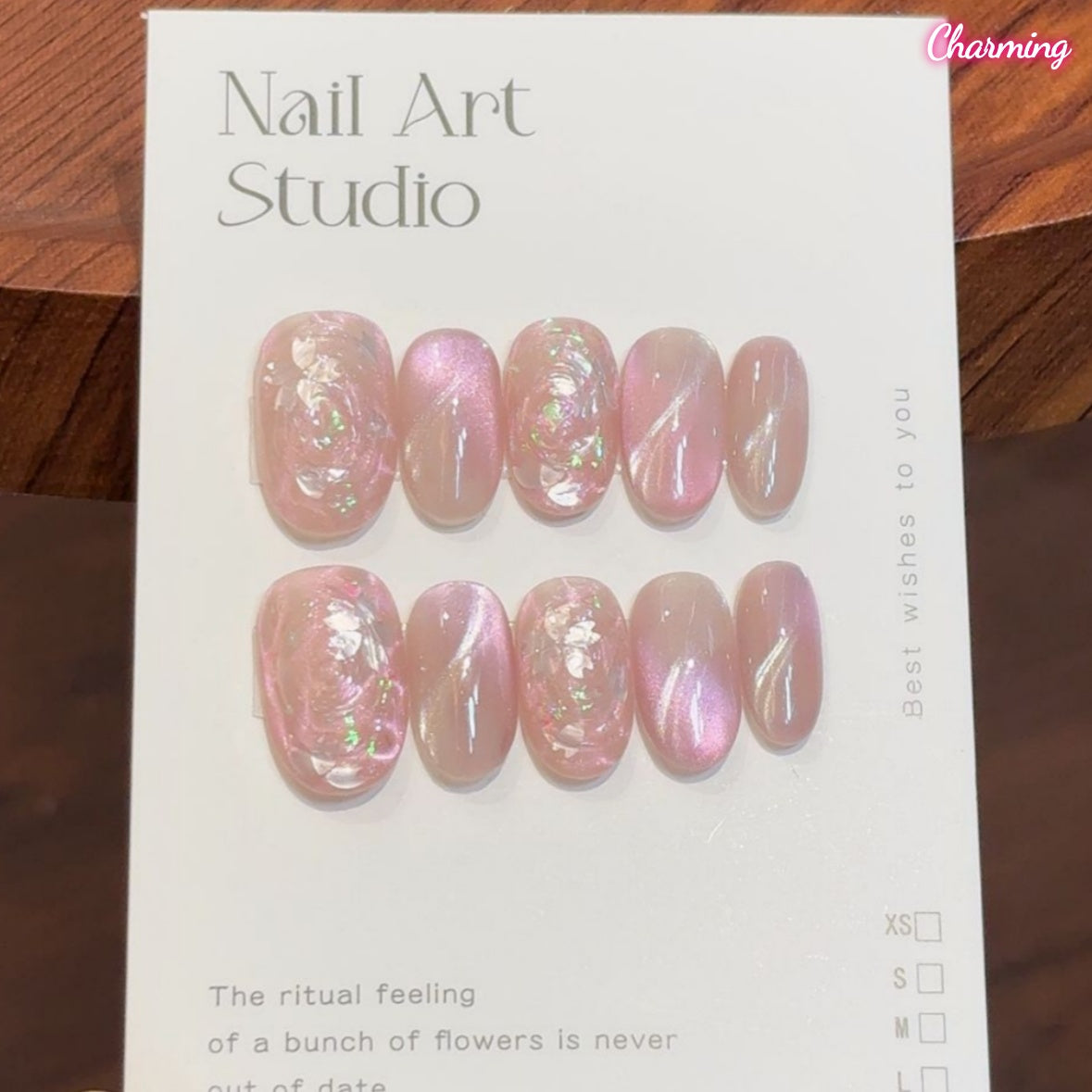 Pink Whirl / Handmade Nails
