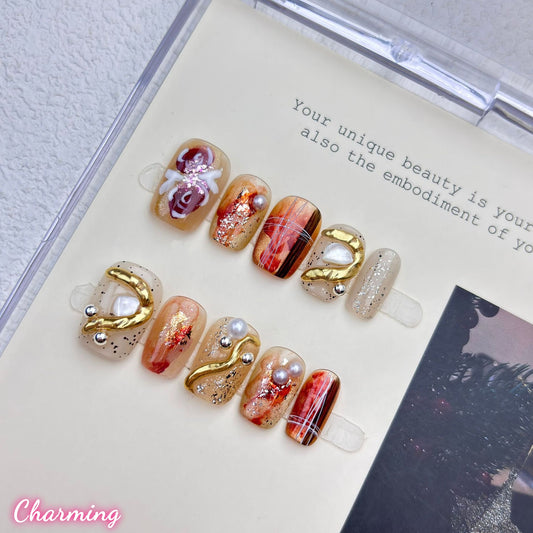 Sunset Fossil / Handmade Nails