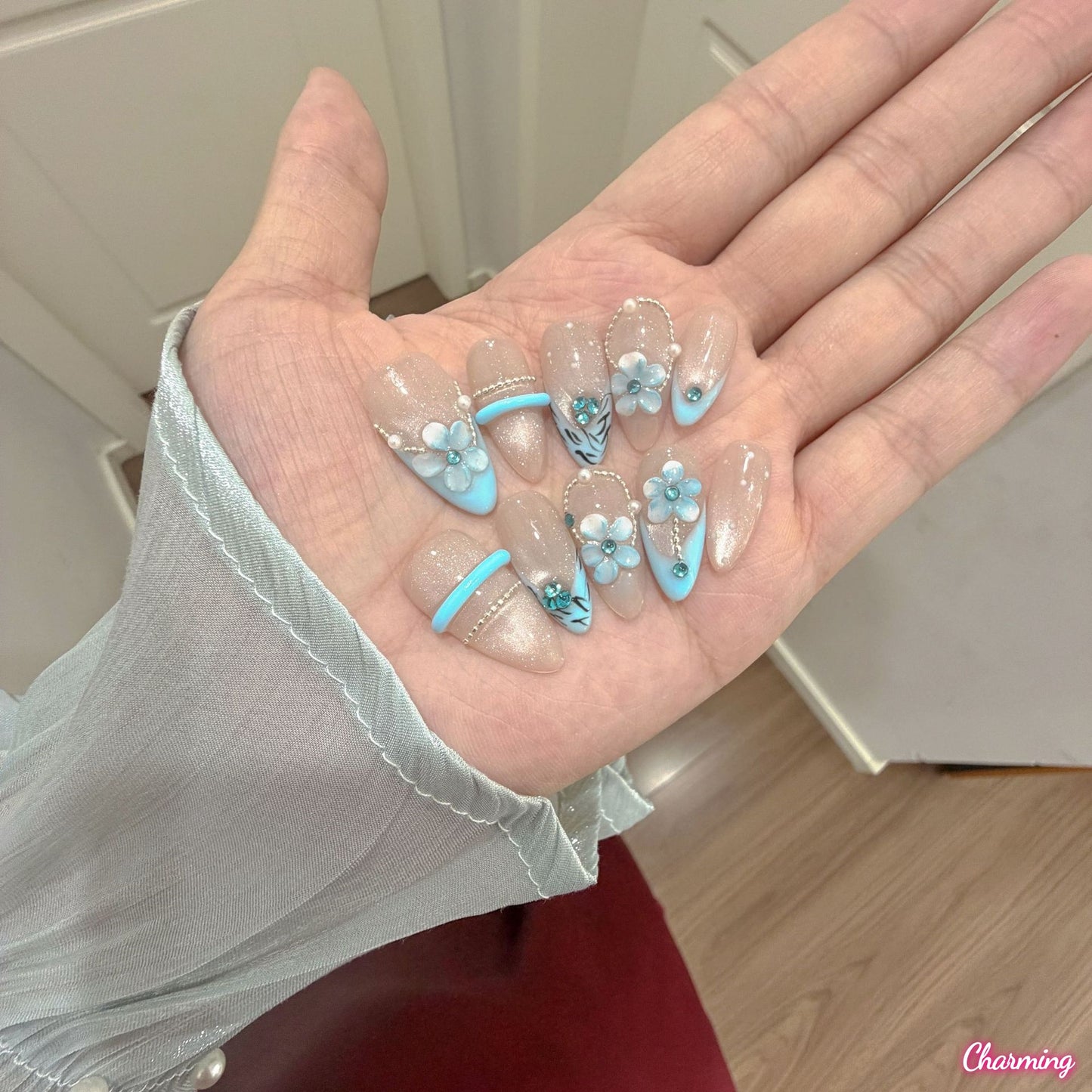 Mist Blue Porcelain / Handmade Nails