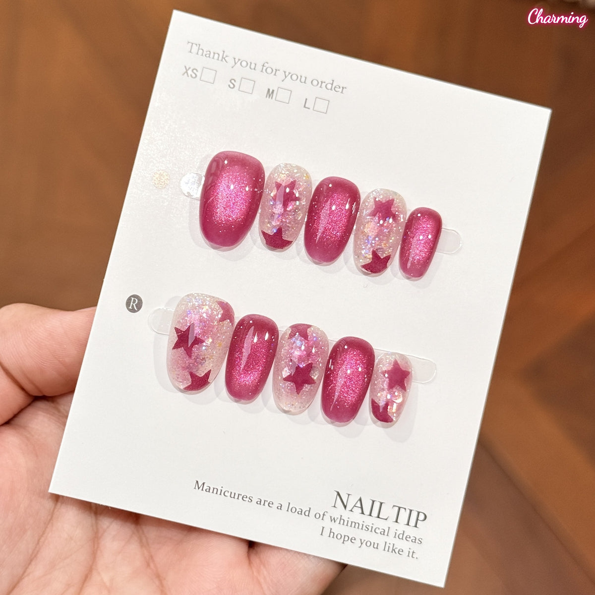Glitter Berry Nova / Handmade Nails