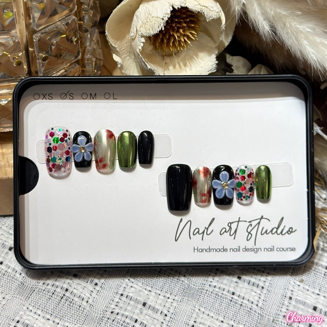 Iridescent Bloom Dust / Handmade Nails