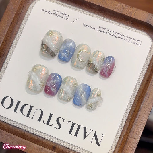 Moon in the Mist / Handmade Nails