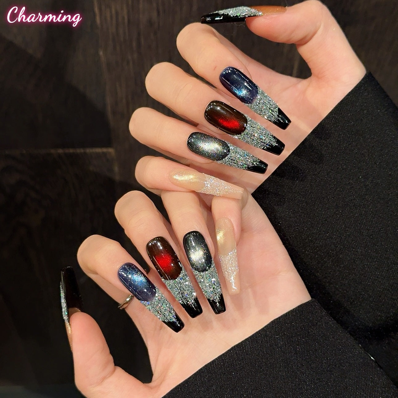 Sugar Fringe Galaxy/Handmade Nails
