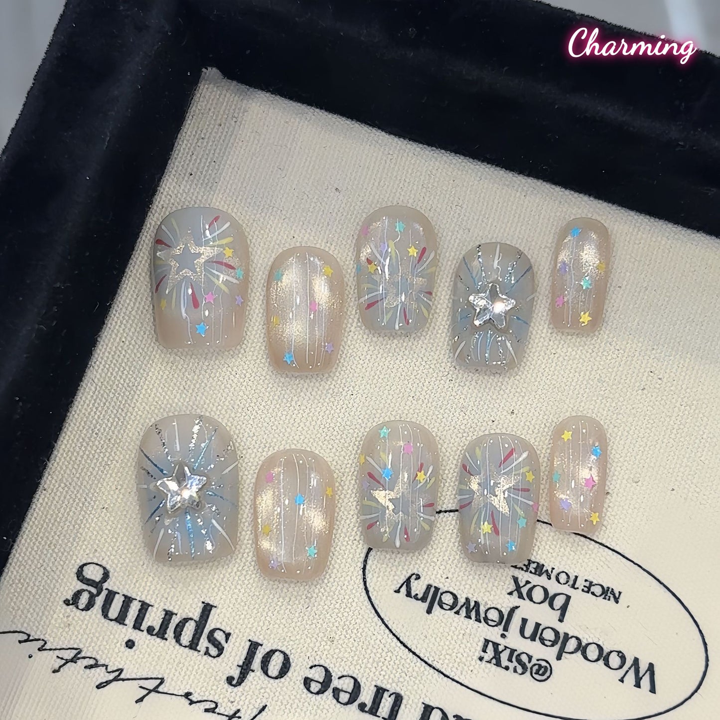 Stardust in Sapphire / Handmade Nails