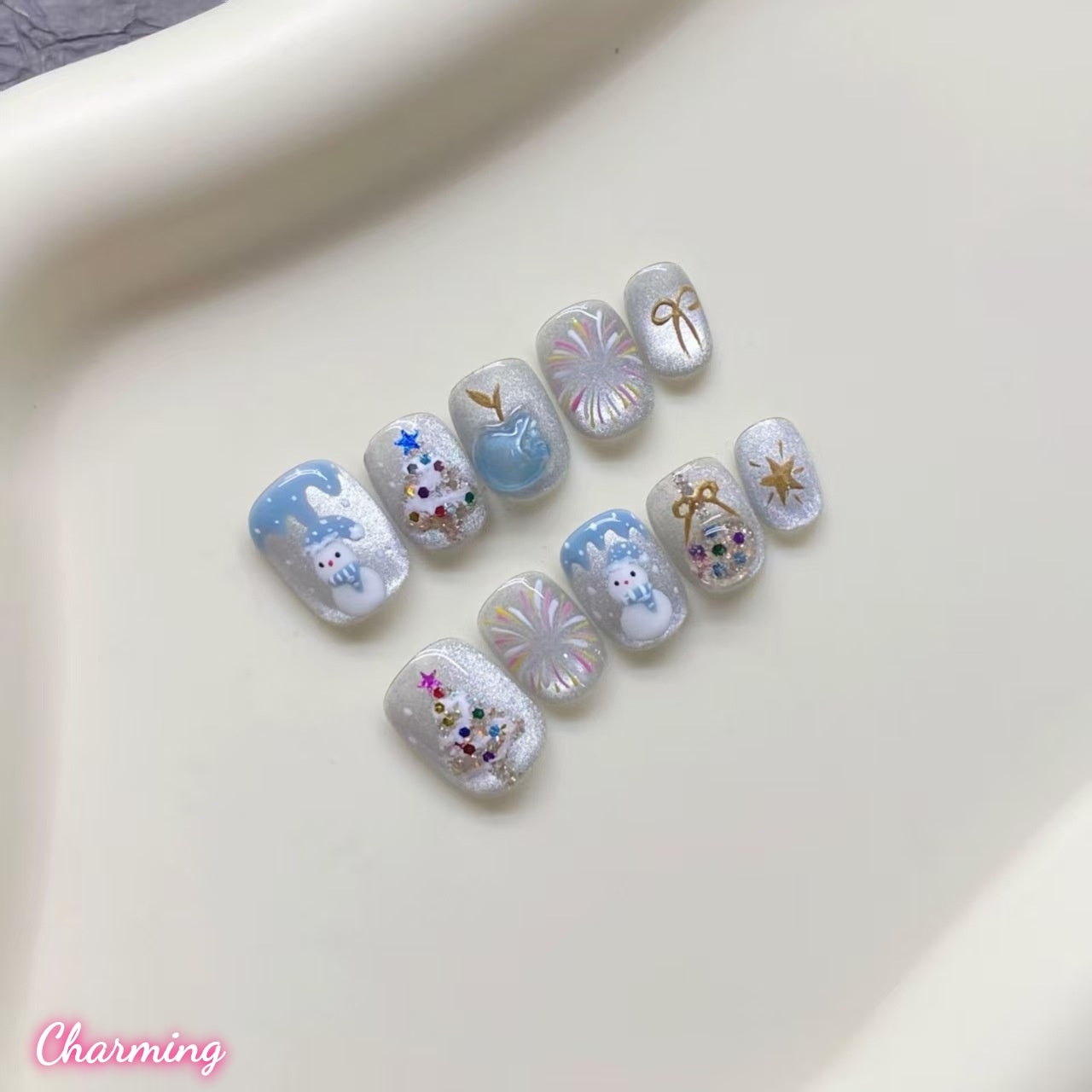 Snowman’s Wish / Handmade Nails