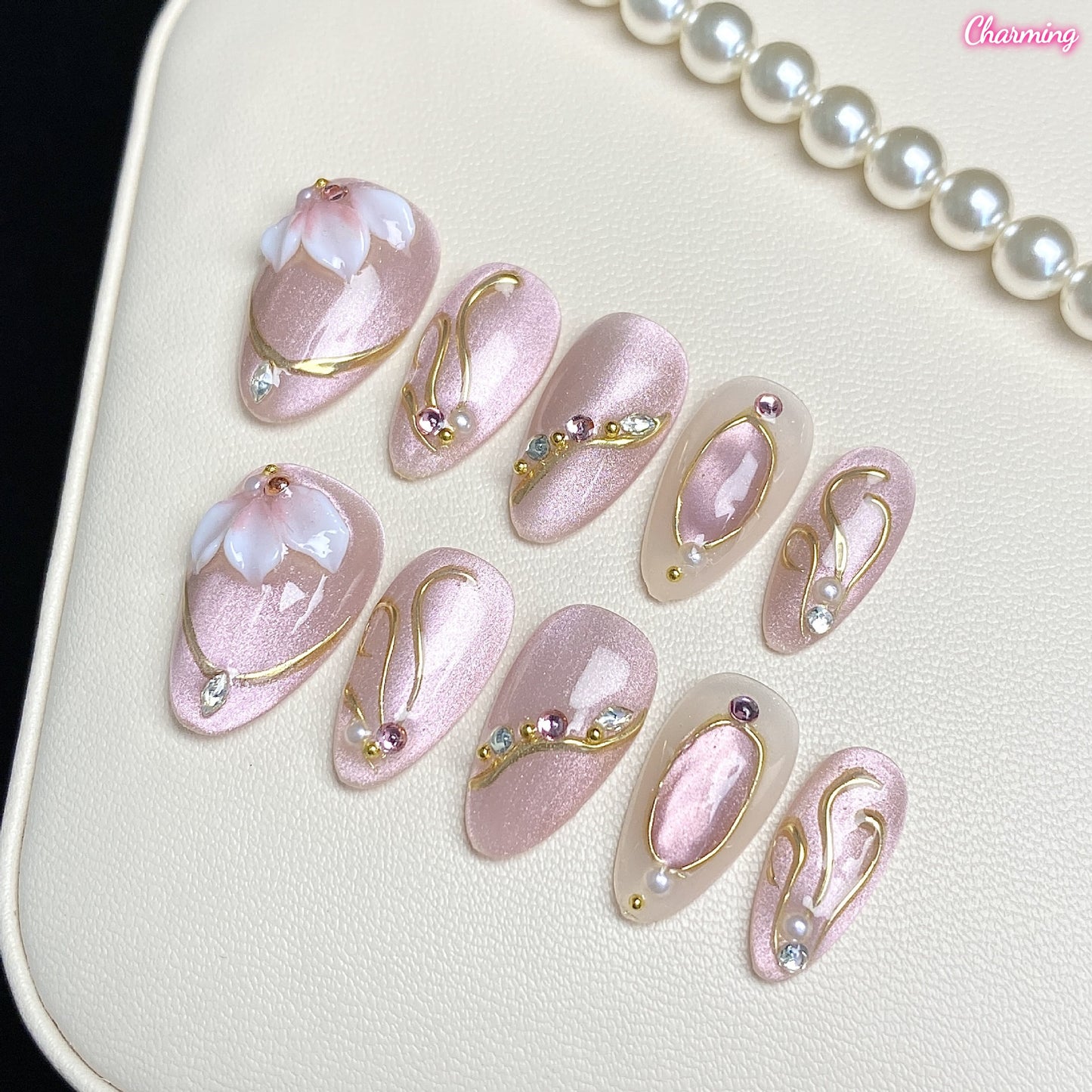 Crystal Edge Bloom / Handmade Nails
