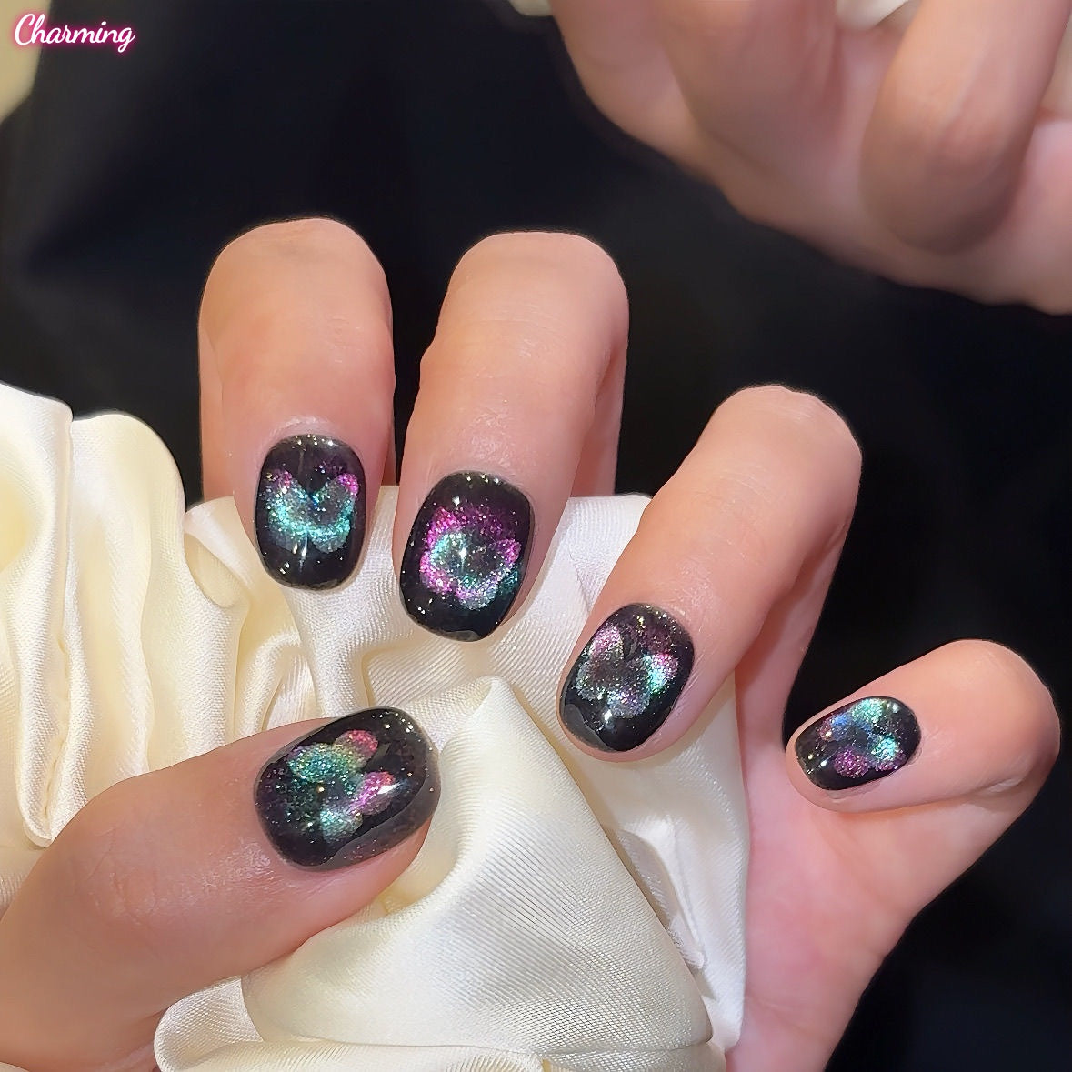 Neon Noir Wing / Handmade Nails