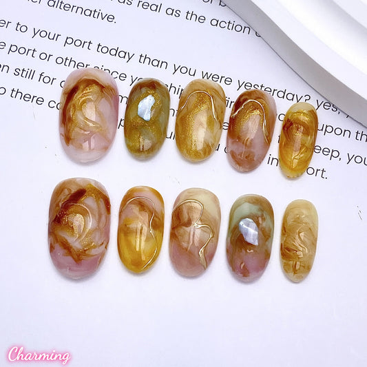 Hazy Caramel / Handmade Nails
