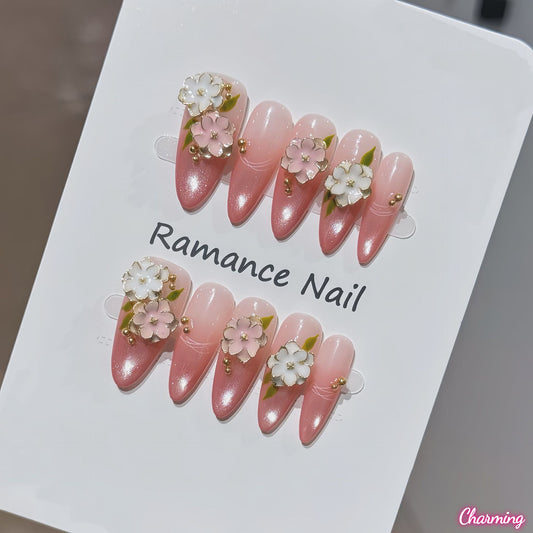 Camellia in the Sun / Handmade Nails
