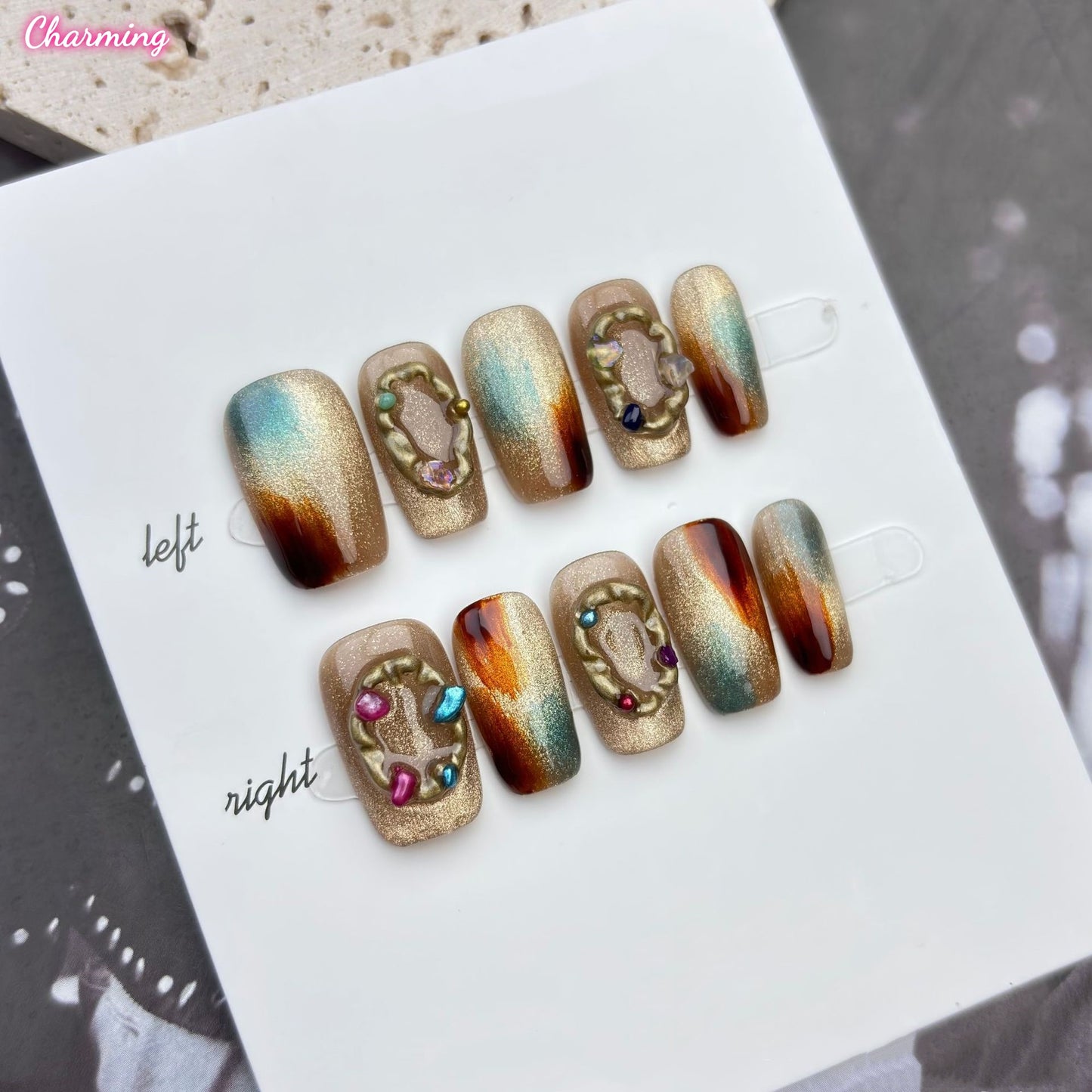 Golden Lakeside / Handmade Nails
