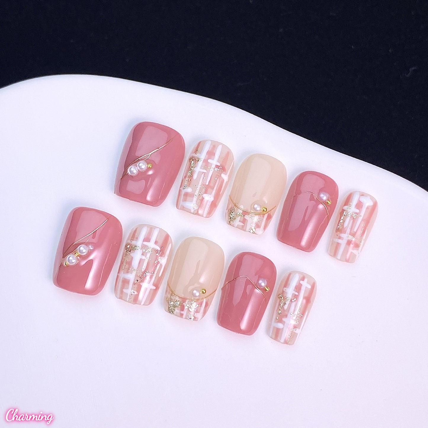 Pink Couture / Handmade Nails