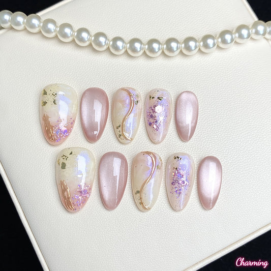 Short Almond, Long Spring / Handmade Nailsems