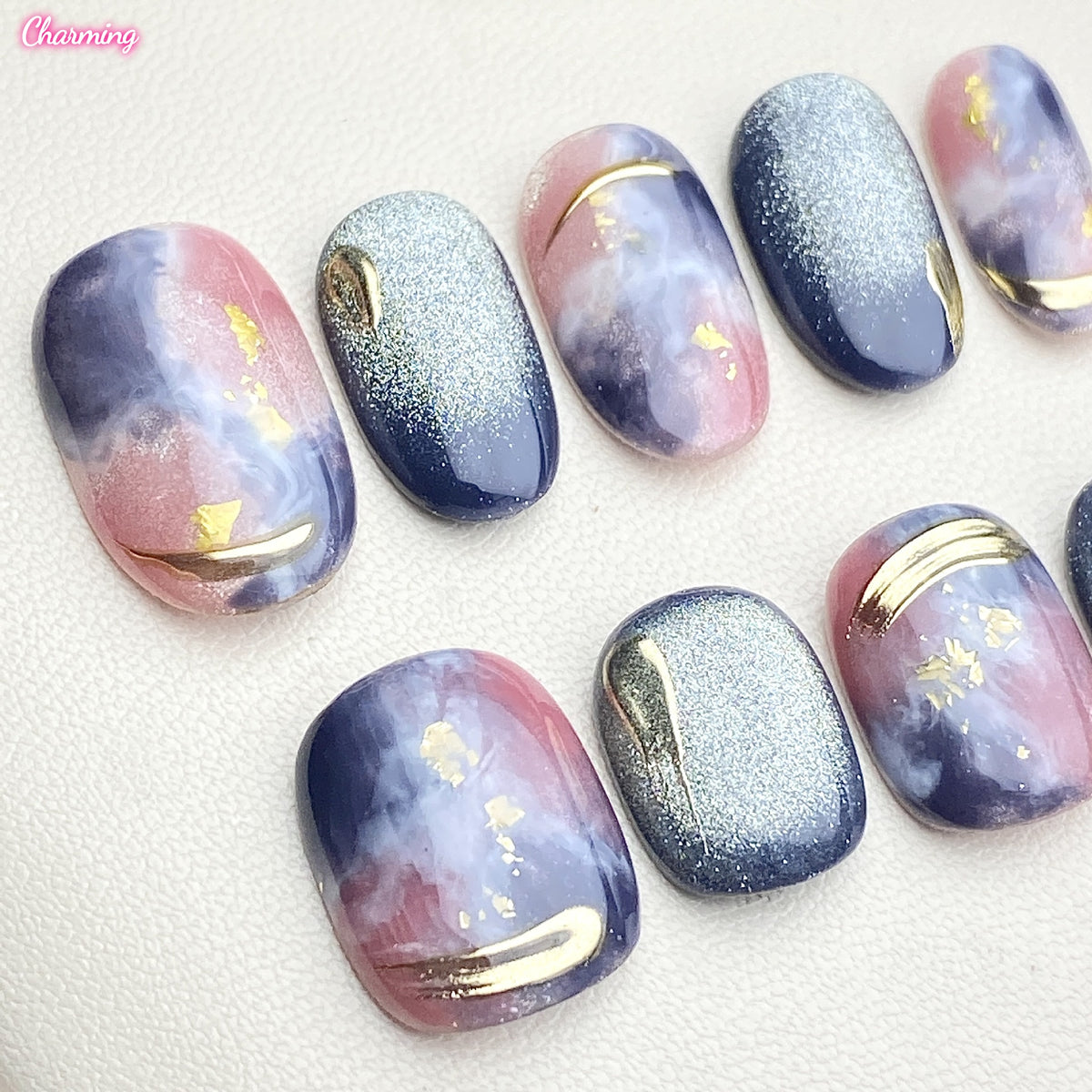 Violet Stardust / Handmade Nailsems