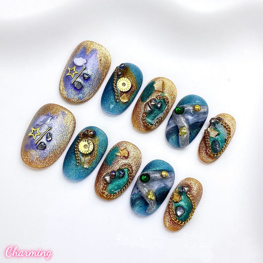 Regal Abyss/ Handmade Nails
