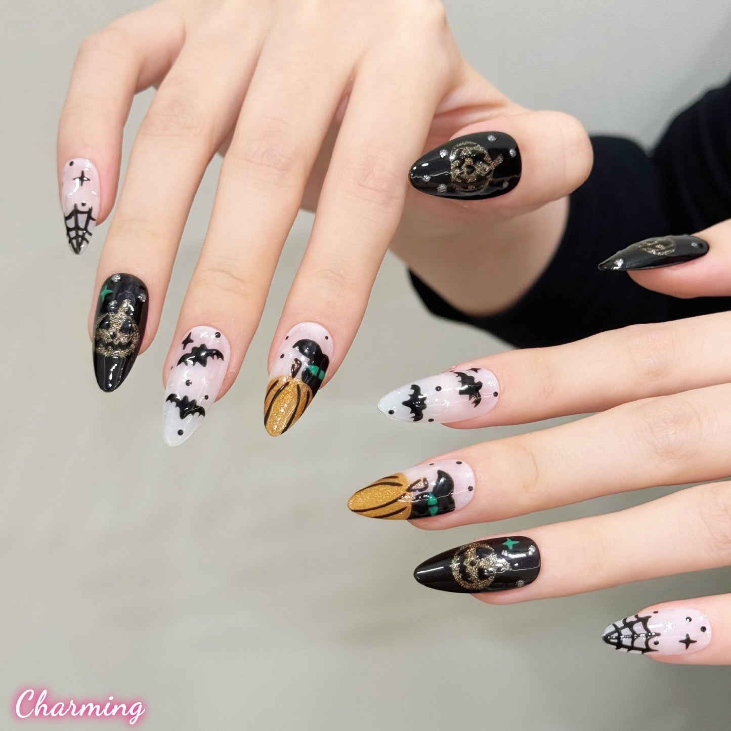 Pumpkin Sparkle / Handmade Nails