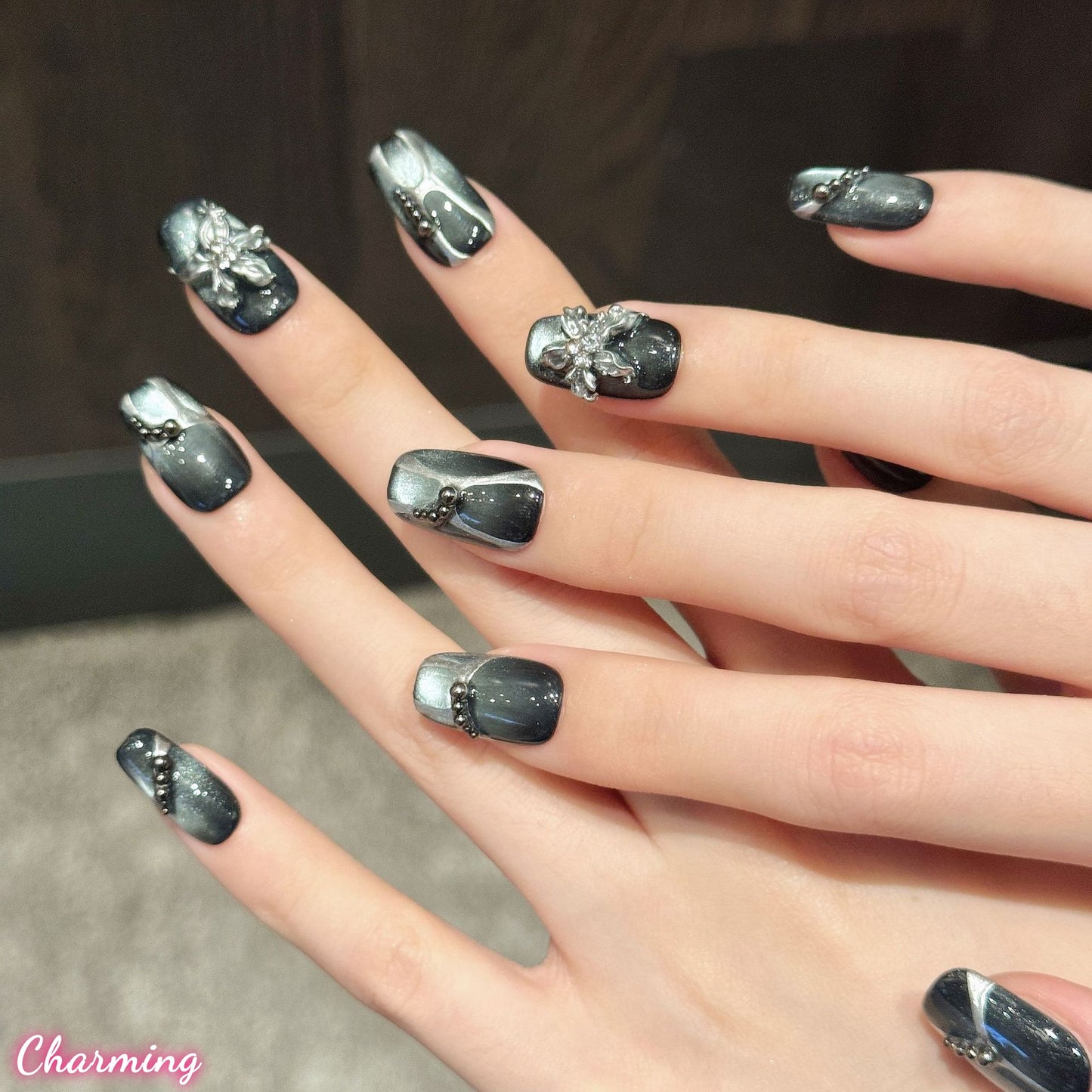 Ethereal Night Bllom/ Handmade Nails