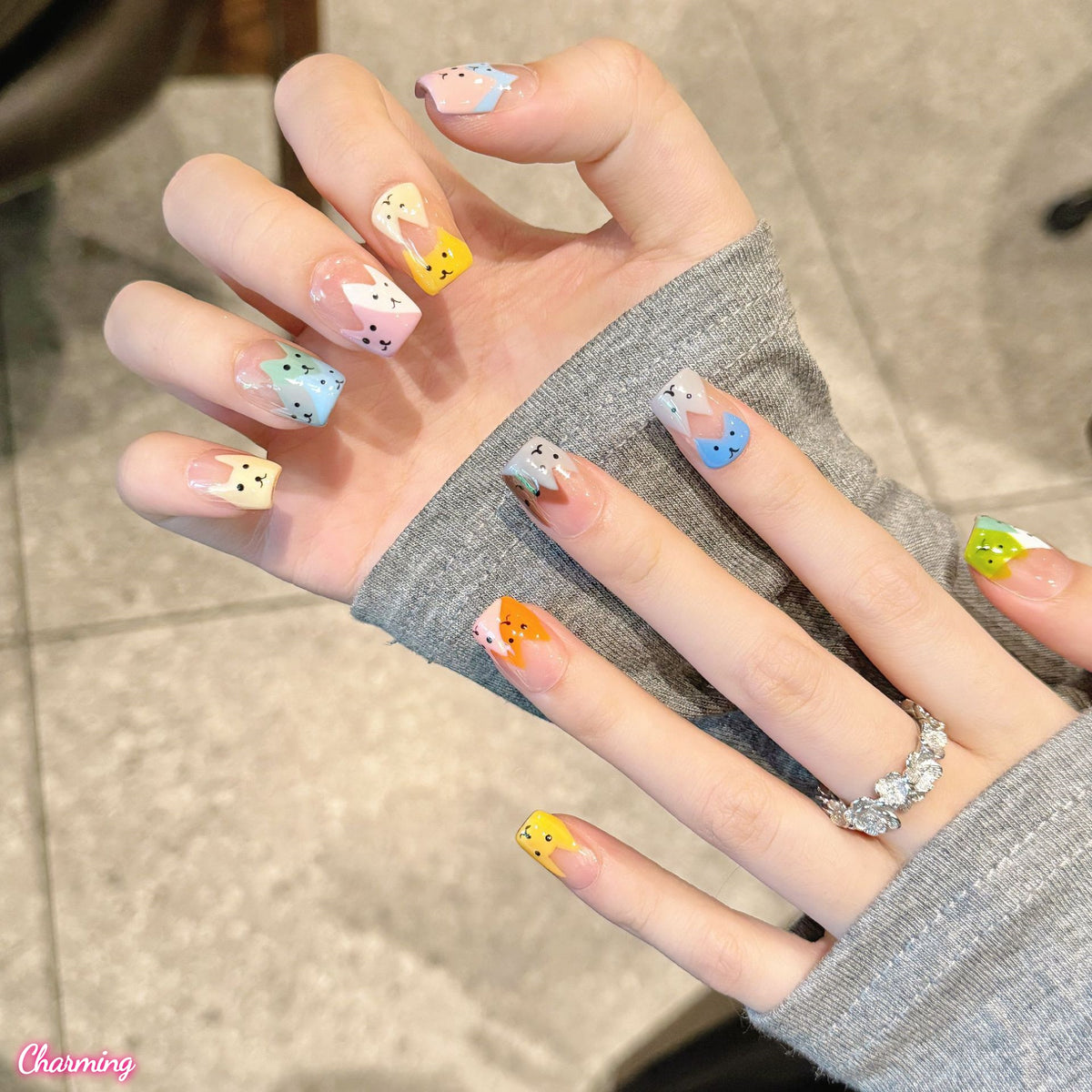 Many Cat Shadows / Handmade Nailsems