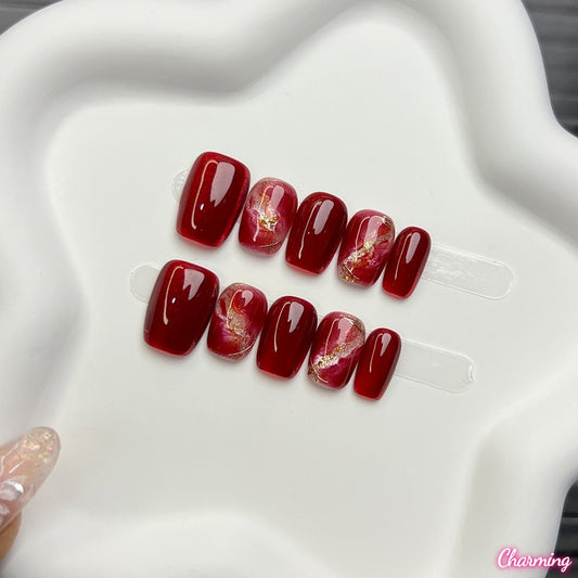 Crimson Depth / Handmade Nailsems