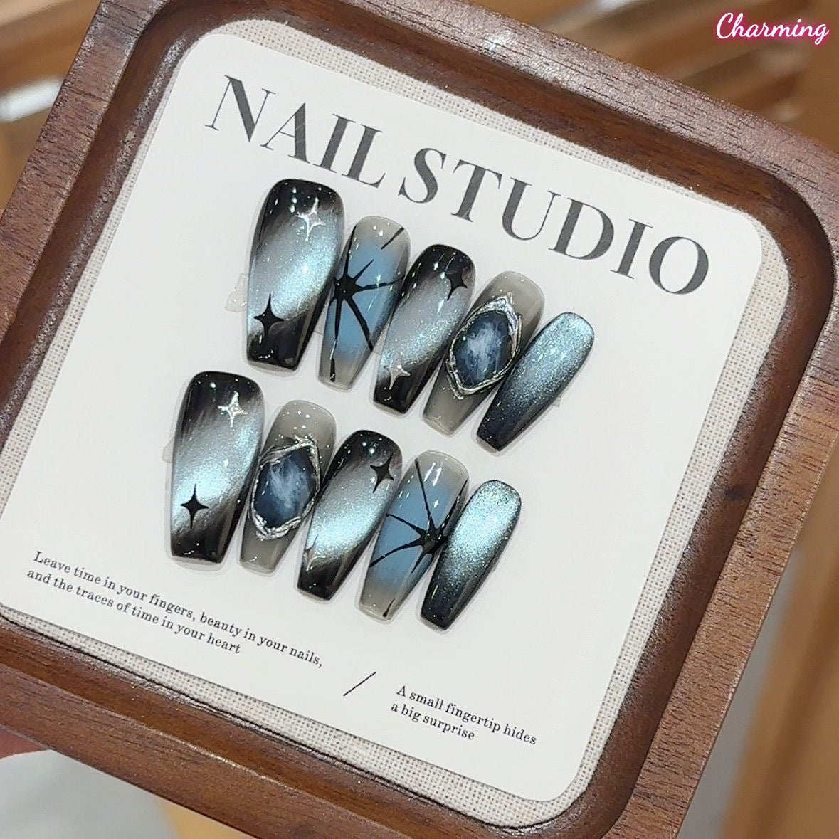 Blackout Stars / Handmade Nails