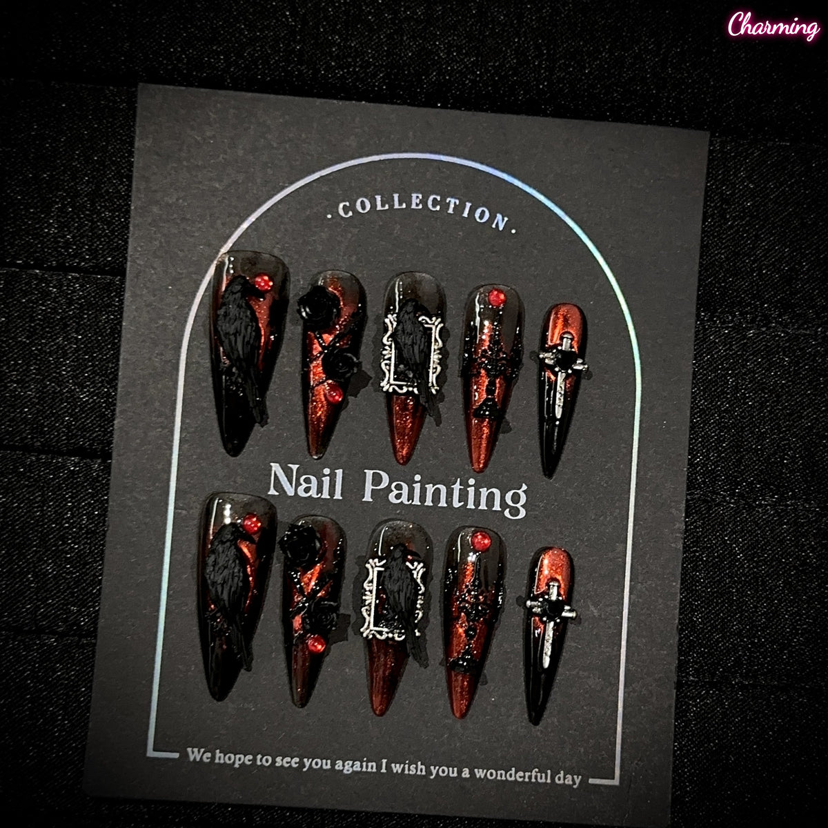 A Rose in the Dark / Handmade Nailsems