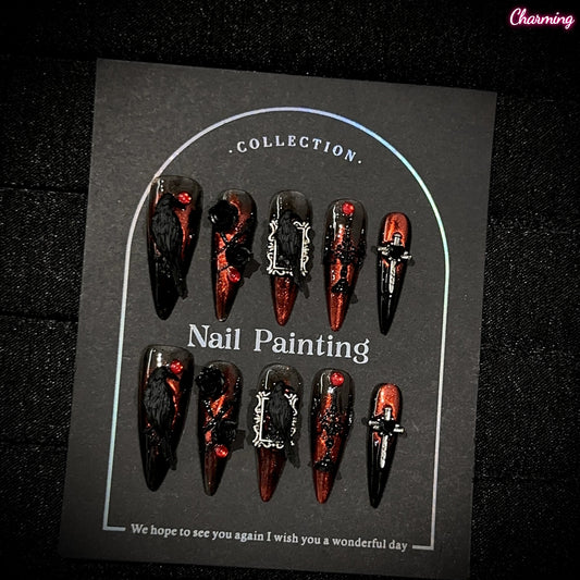 A Rose in the Dark / Handmade Nailsems