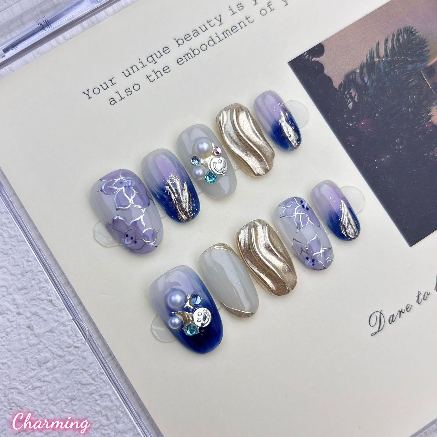 Violet Gold / Handmade Nails