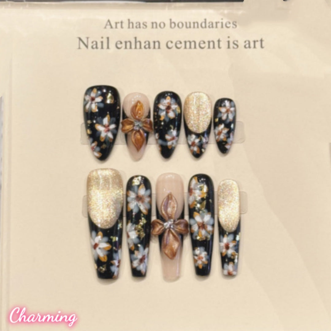 Retro Flora / Handmade Nails