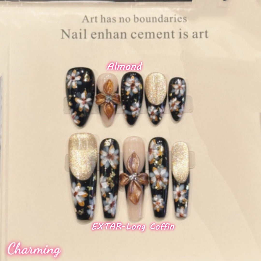 Retro Flora / Handmade Nails