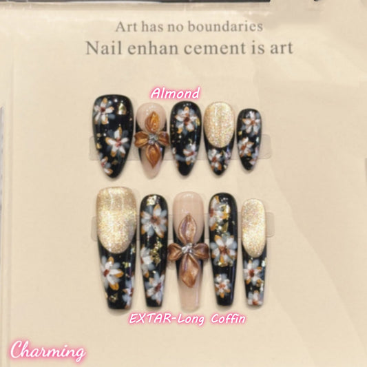 Retro Flora / Handmade Nails