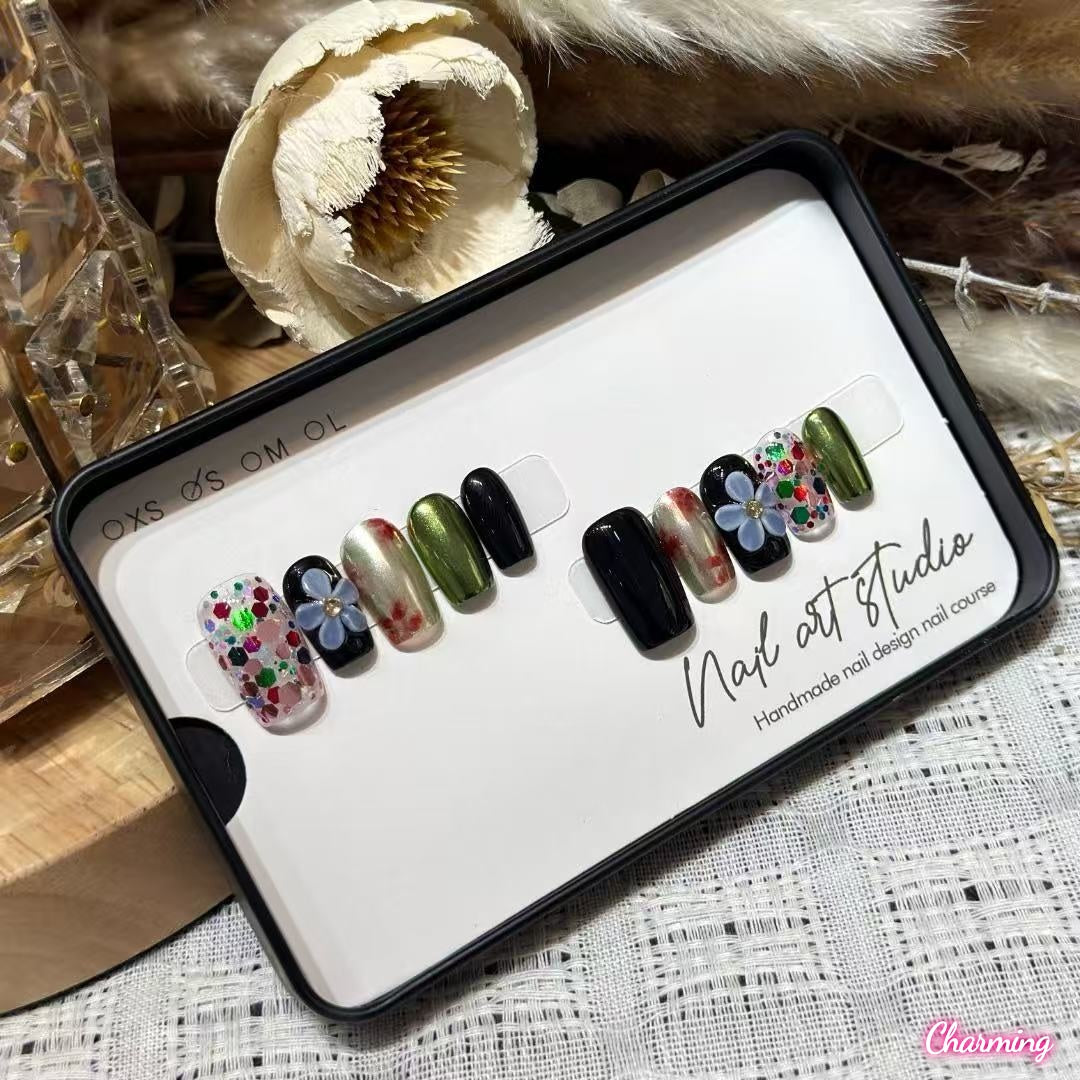 Iridescent Bloom Dust / Handmade Nails