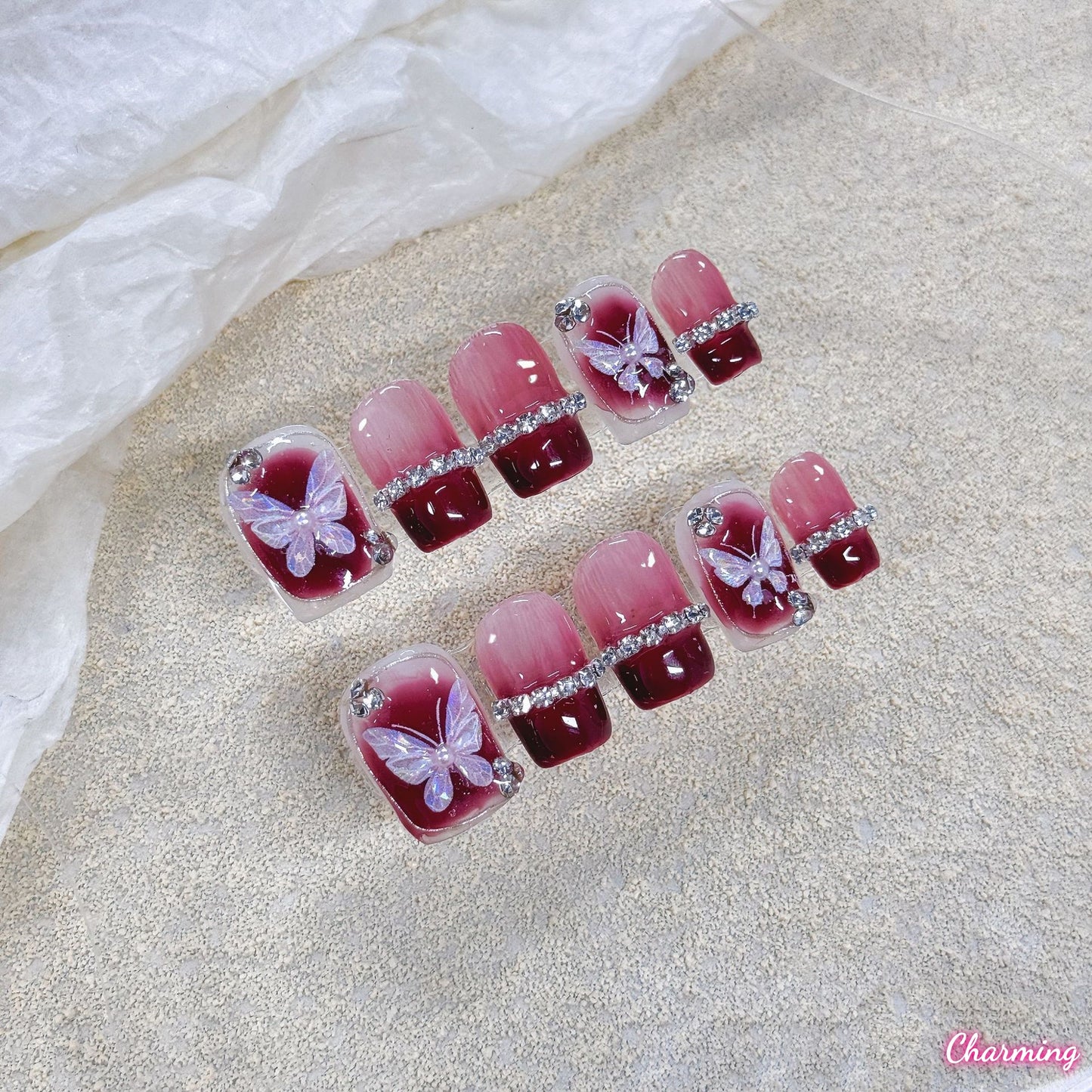 Sparkle Butterfly / Handmade Nails