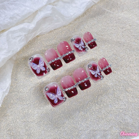 Sparkle Butterfly / Handmade Nails