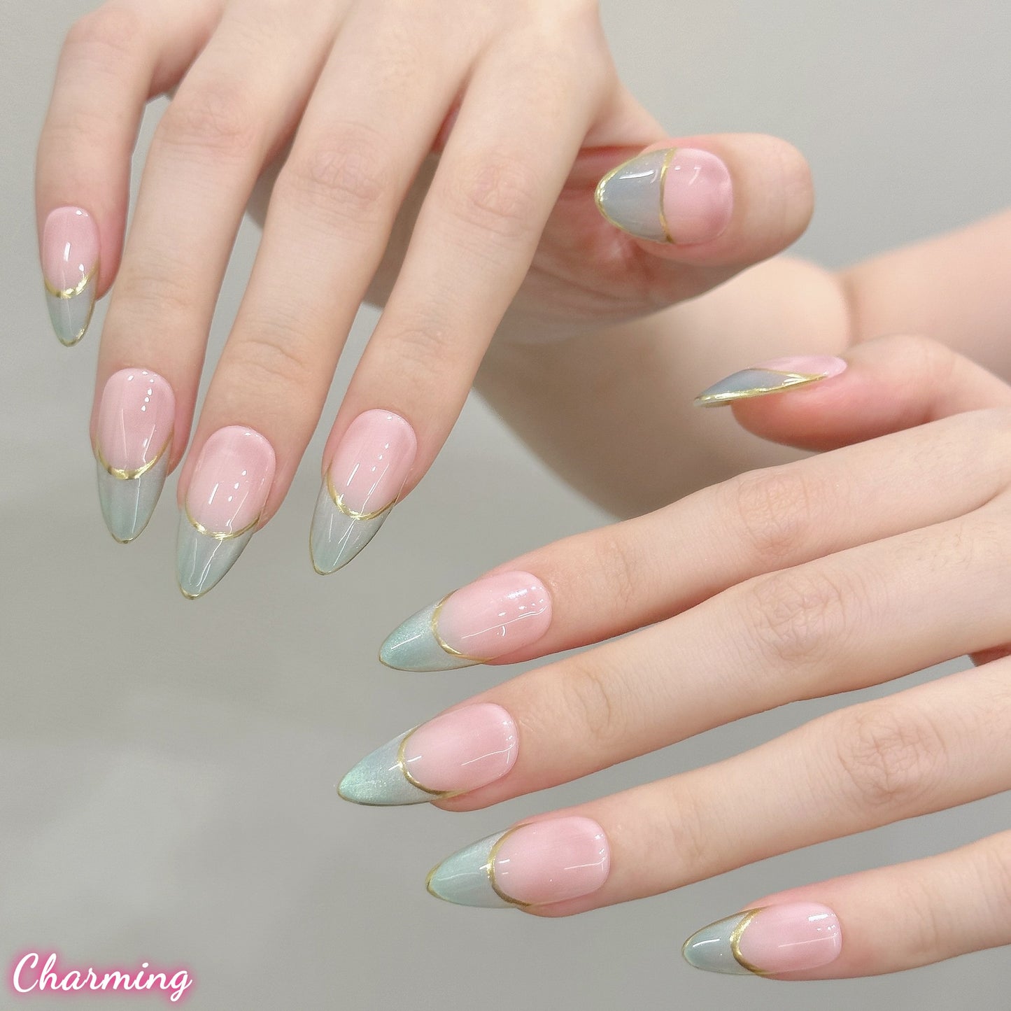 Verdigris Flow/ Handmade Nails