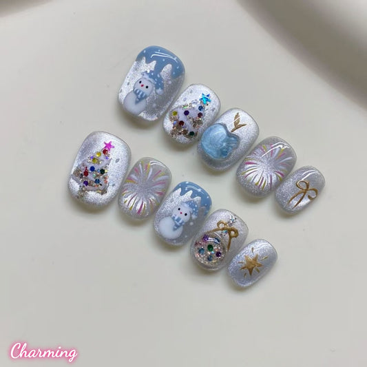 Snowman’s Wish / Handmade Nails