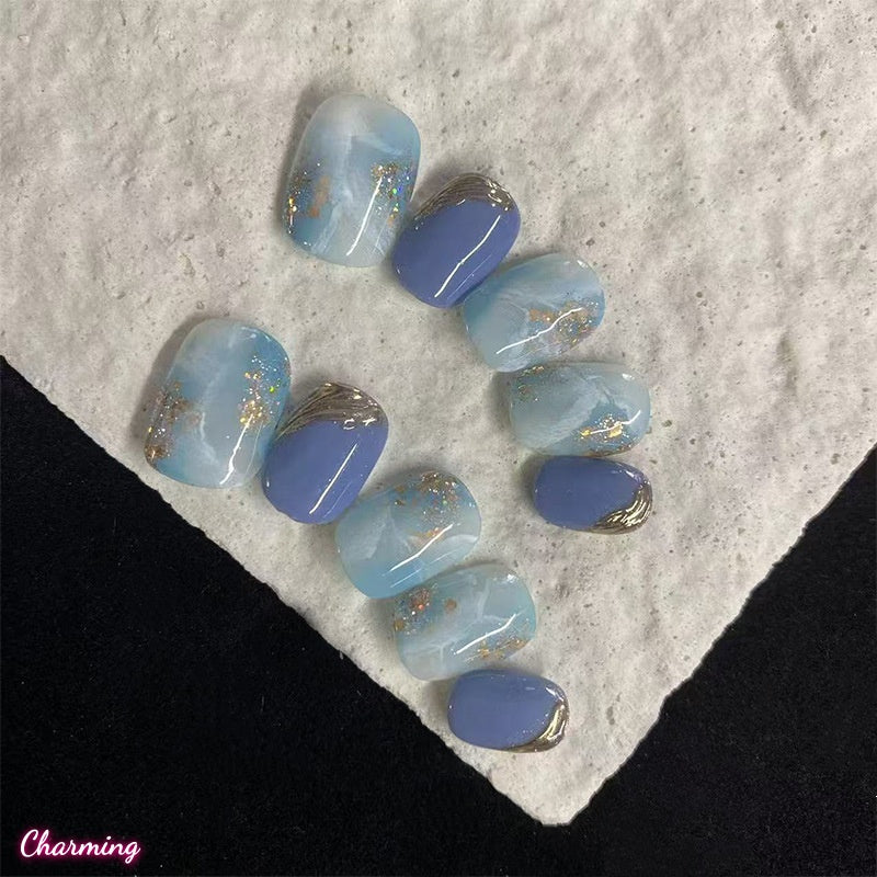 Azure Veil / Handmade Nails