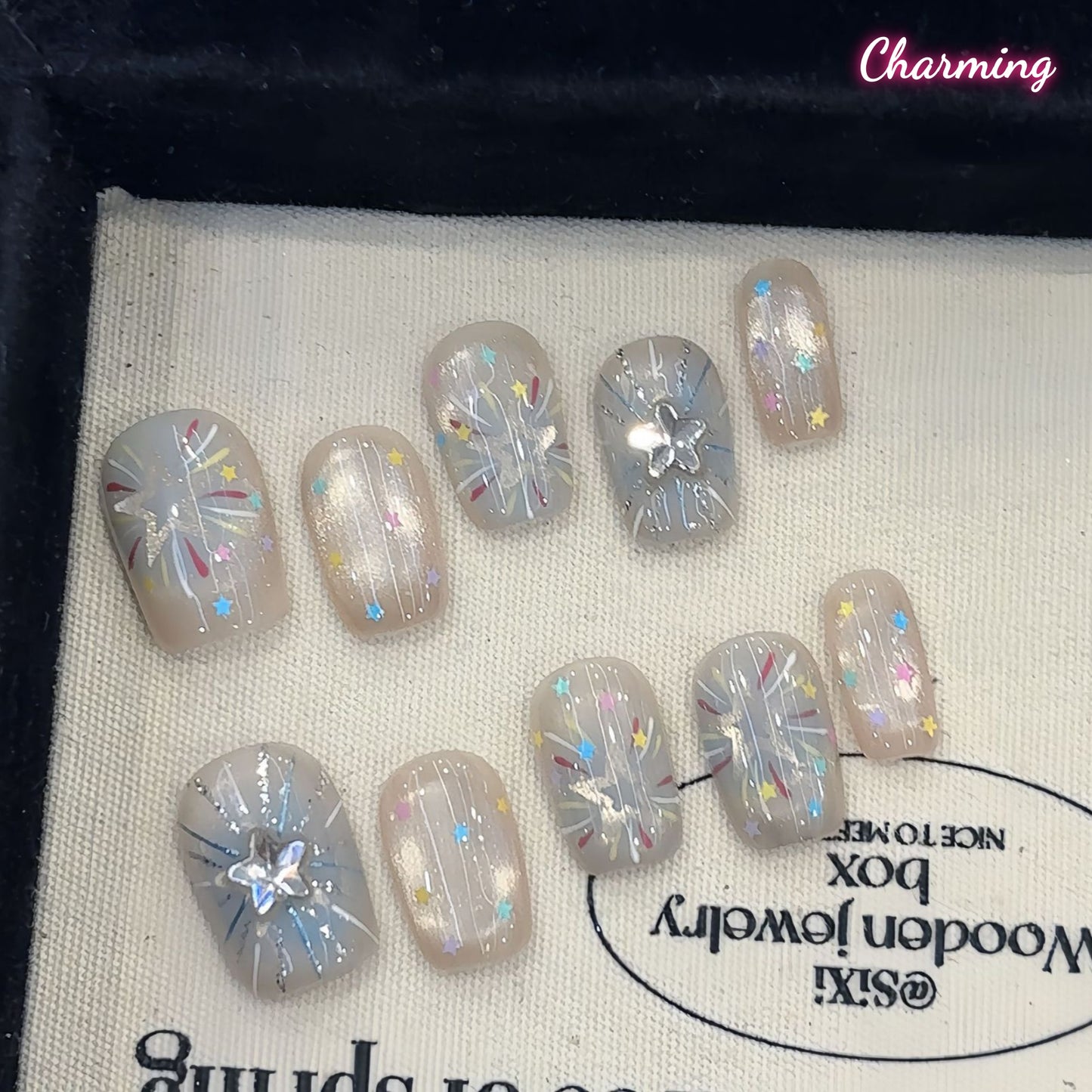 Stardust in Sapphire / Handmade Nails