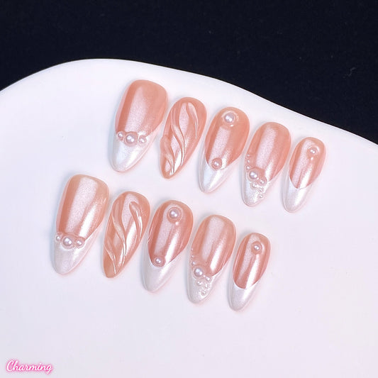 Shimmer Blush / Handmade Nails