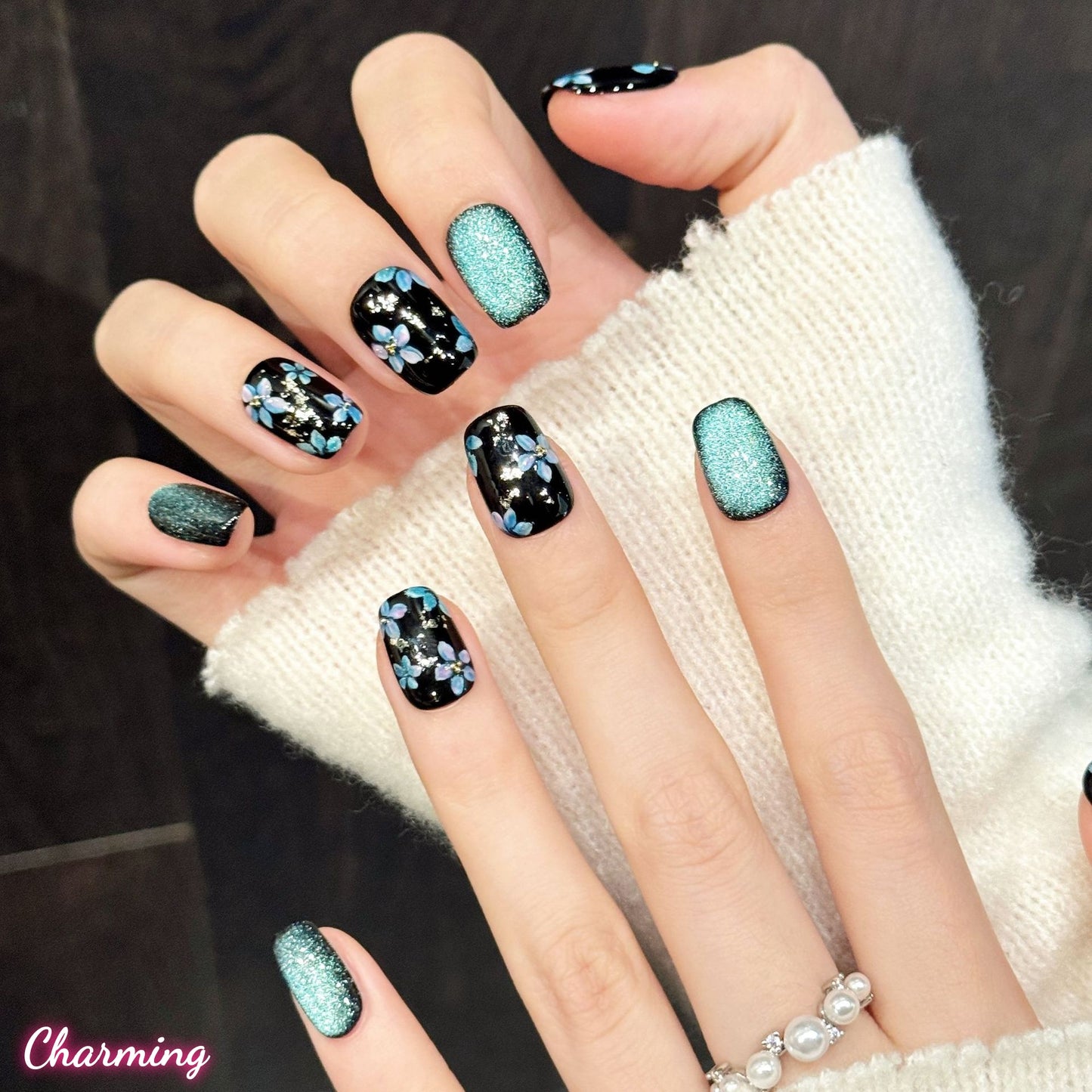 Indigo Starflower / Handmade Nails