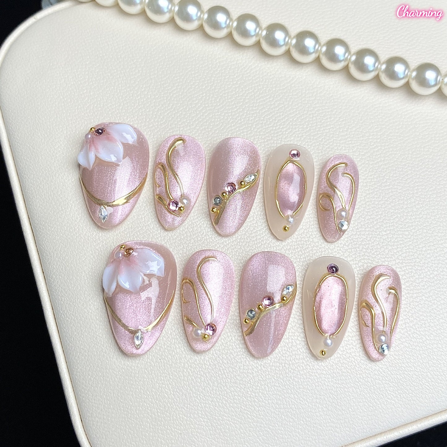 Crystal Edge Bloom / Handmade Nails