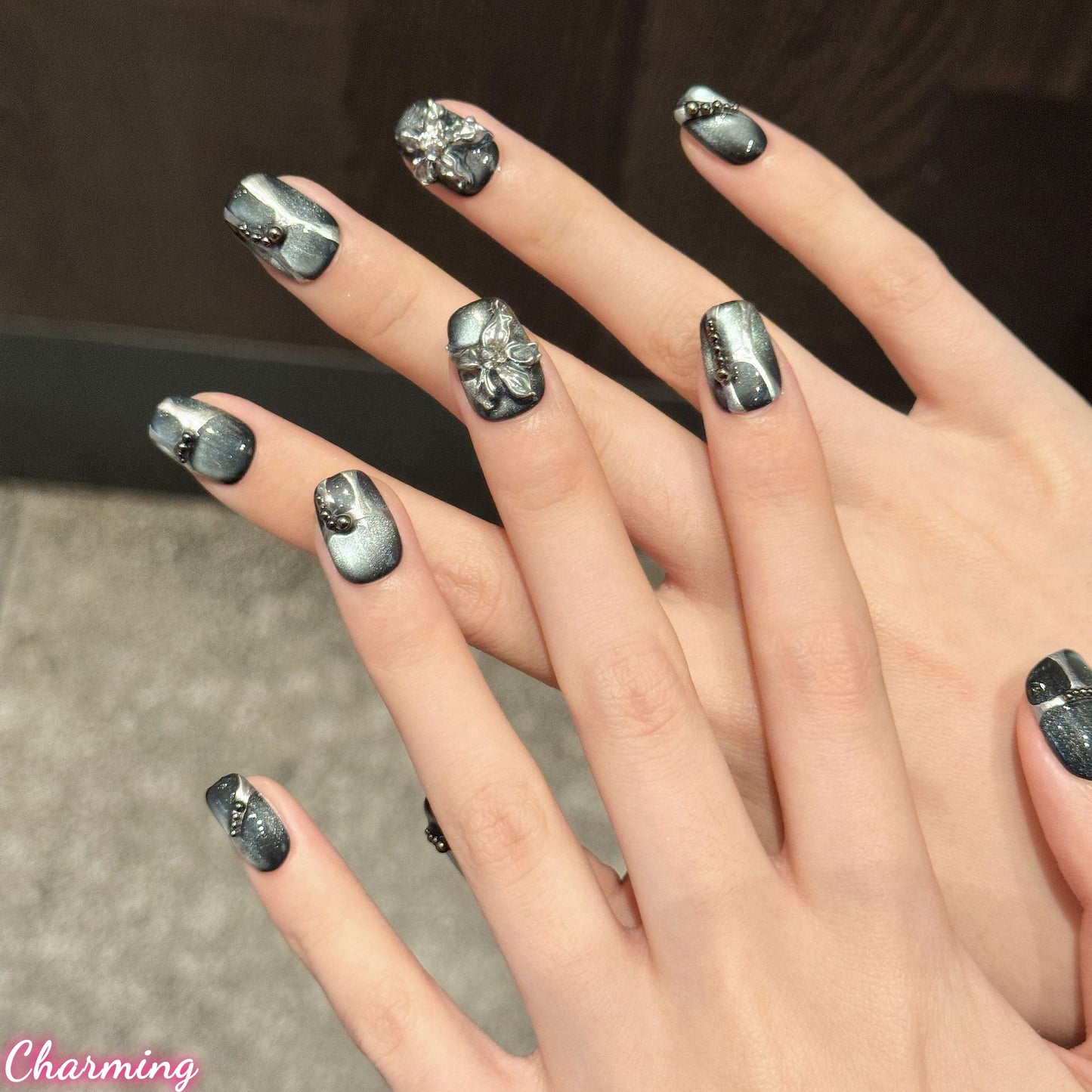 Ethereal Night Bllom/ Handmade Nails
