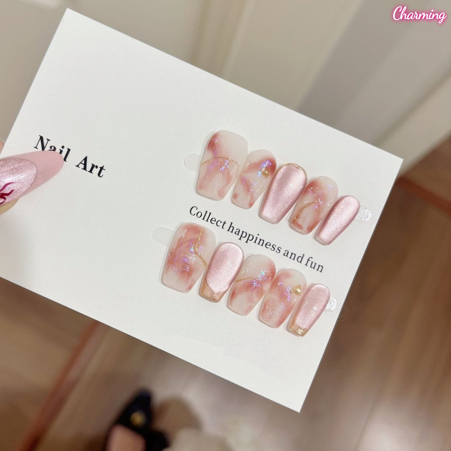 The Lightest Pink / Handmade Nailsems