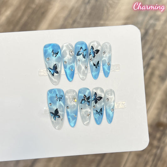Butterfly Ripple  / Handmade Nails