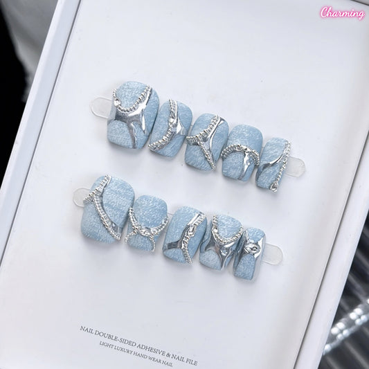 Faded Denim / Handmade Nails